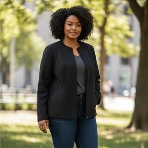 Lane Bryant Black Bomber Jacket